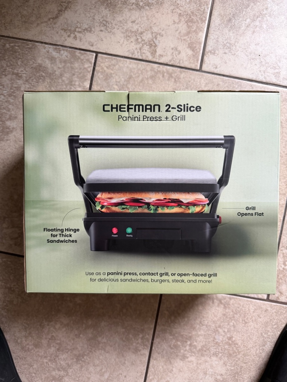 Chefman 2-Slice Panini Press & Grill - Black